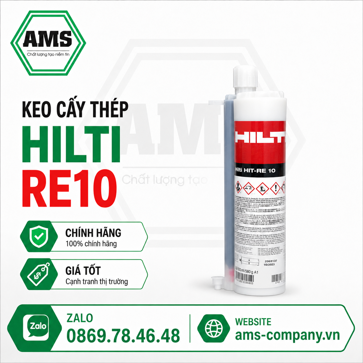 Keo cấy thép Hilti RE 10