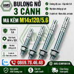 Bu Lông Nở 3 Cánh Mạ Kẽm M14x120/5.6