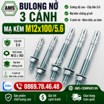 Bu Lông Nở 3 Cánh Mạ Kẽm M12x100/5.6