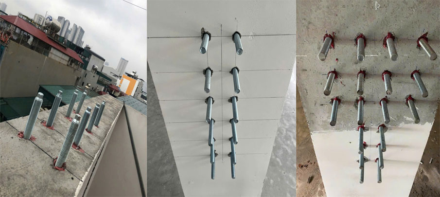 Ứng dụng thi công khoan cấy bulong hoá chất