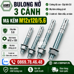 Bu Lông Nở 3 Cánh Mạ Kẽm M12x120/5.6