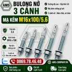 Bulong Nở 3 Cánh Mạ Kẽm M16x100/5.6