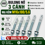 Bulong Nở 3 Cánh Mạ Kẽm M16x180/5.6