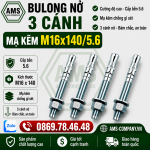 Bulong Nở 3 Cánh Mạ Kẽm M16x140/5.6