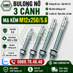Bu Lông Nở 3 Cánh Mạ Kẽm M12x250/5.6