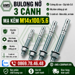 Bu Lông Nở 3 Cánh Mạ Kẽm M14x100/5.6