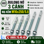 Bu Lông Nở 3 Cánh Mạ Kẽm M16x250 /5.6