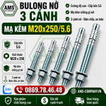 Bu Lông Nở 3 Cánh Mạ Kẽm M20x250/5.6
