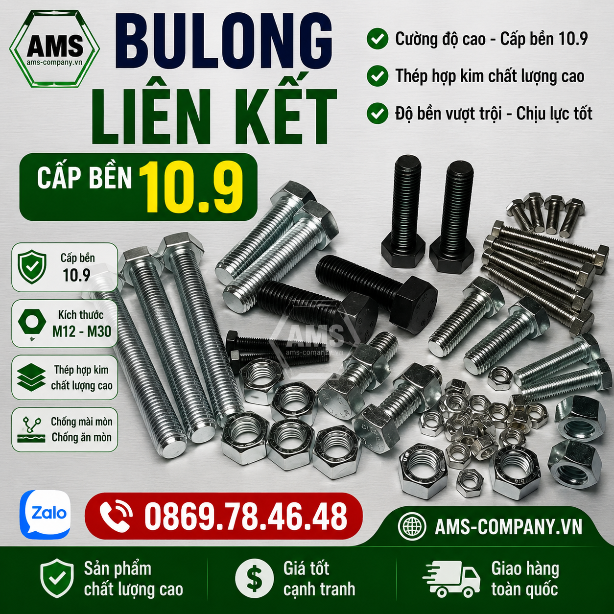 Bulong Liên Kết 10.9 - Bulong cường độ cao