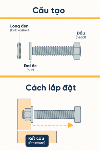 Cấu tạo và chách lắp đặt bulong liên kết