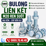 Bu lông liên kết M20 cấp bền 8.8 mạ kẽm
