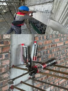 Khoan cấy thép bằng keo HM500 AMS