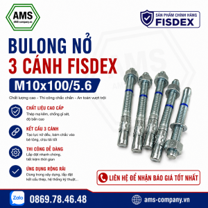 Bulong nở 3 cánh Fisdex M10x100/5.6